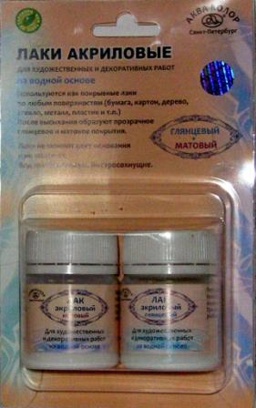 Набор акриловых лаков : глянцевый 40 мл, матовый 40 мл